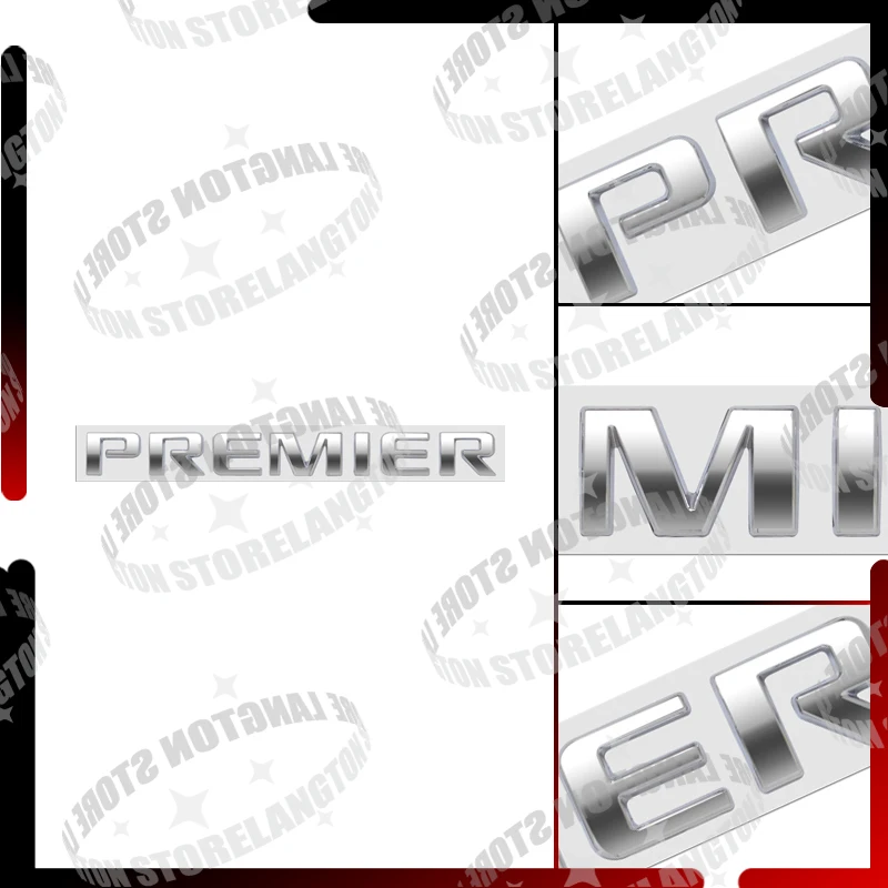 Metal Car Body Premier Letter Emblem 3D Sticker Tail Decals For Chevrolet Blazer Traverse Trailblazer Malibu Suburban Equinox