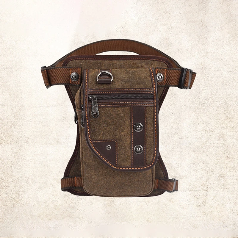 Canvas Military Assault Men's Functional Belt Backpack Canvas Leather Men's Messenger Bag Toilet Portable Backpack