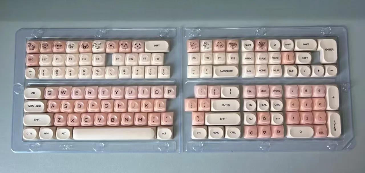 132 مفتاح الأساس السائل أغطية المفاتيح PBT + PC HOA الشخصي Keycap شبه الضباب هلام مفتاح قبعات للوحة المفاتيح الميكانيكية MX التبديل