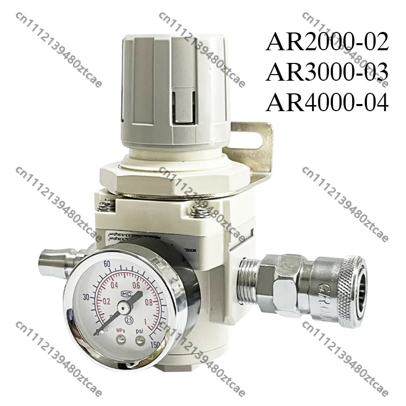 Aluminum Air Pressure Regulator Reducing Valve Port 1/4 To 1/2 Inch For Air Compressor Compressed Air Control Equipment