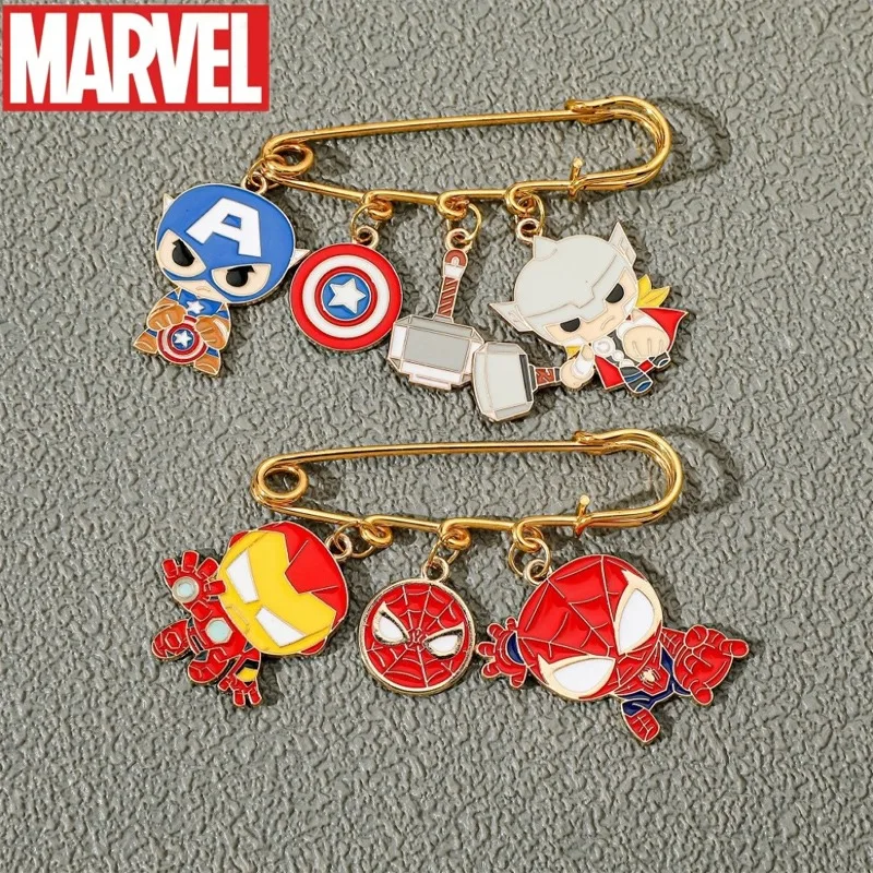 Marvel Cartoon Anime Heroes Pin Brooch Spider-Man Captain America Iron Man Thor Clothing Brooches Lapel Pin Badge Jewelry Gifts