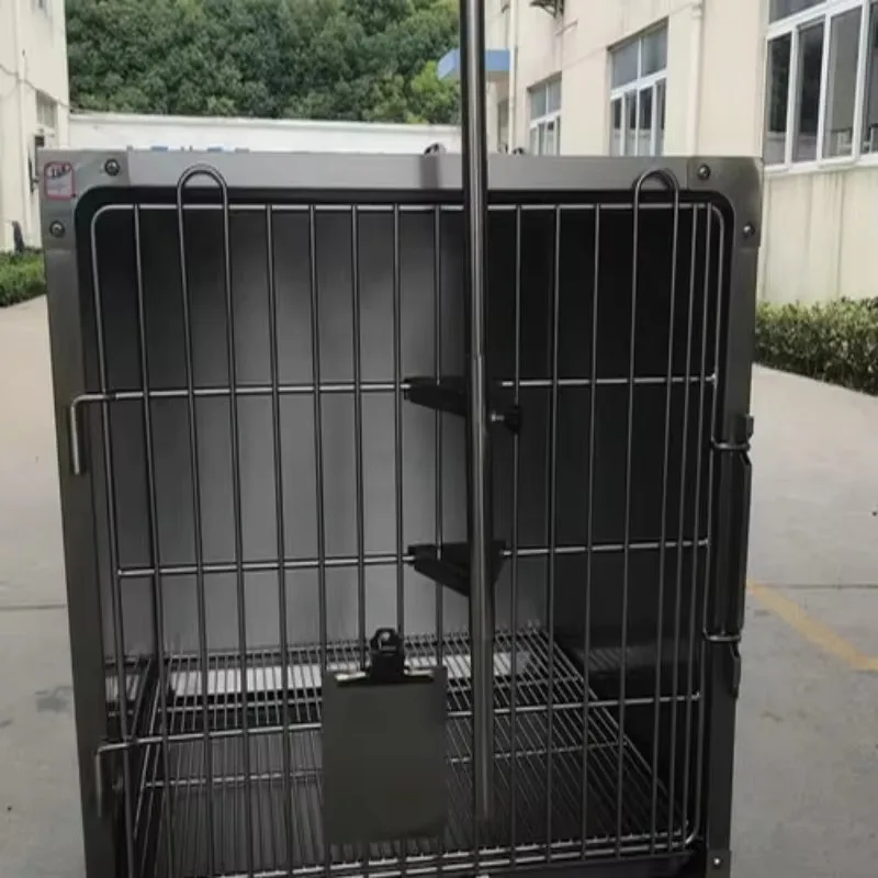 Single Modern Stainless Steel Dog Cage Pet Carrier Stroller for Pets for Hospitals