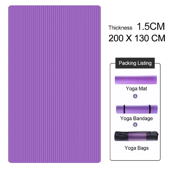 NBR Non-slip Yoga Mat High Density Large Size Fitness Mat Yoga Matt For Exercise, Yoga  And Pilates Gymnastics Mat 200X130X2CM