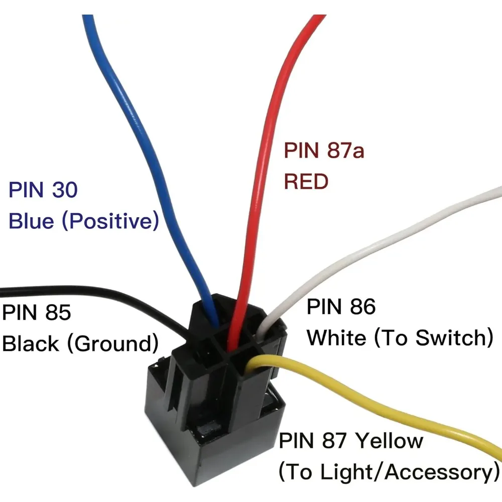 JD1914 Car Relay 12V 40A 5/4Pin Automotive Relay Set Automotive Switches and Starters with Corded Socket Terminal Wiring Harness