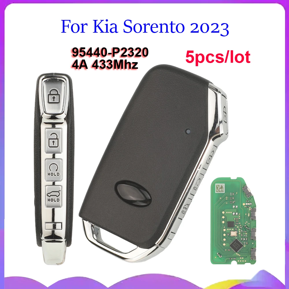 jingyuqin New 5pcs 433Mhz 4A Chip 4 Buttons SUV Remote Smart Card Car Key Control For Kia Sorento 2023 FCCID: 95440-P2320