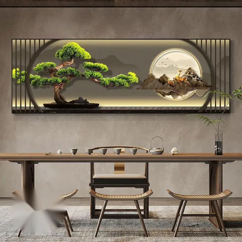 

Living room decorative painting office Fulu sofa background wall mural tea room tea