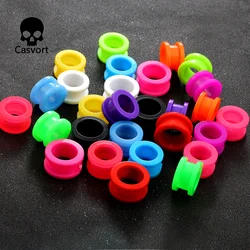 Casvort 2PCS Stylish Acrylic Screw Ear Tunnels Gauges Plugs Expander Piercing Stretchers Earrings Silicone Tunnels Body Jewelry