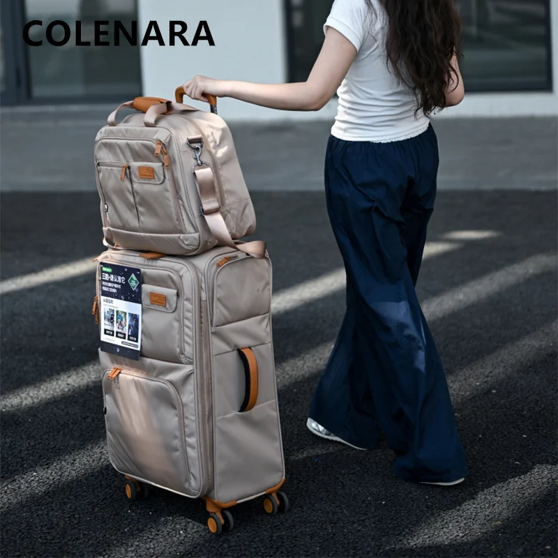 

COLENARA Men's Suitcase Oxford Cloth Boarding Box Large Capacity Trolley Case 20"24"28 Inch Password Box Women's Rolling Luggage