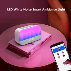 AKIMID-Lâmpada de dormir LED inteligente, ruído branco, controle de voz, deslumbrante luz colorida, alto-falante bluetooth, luz ambiente para quarto