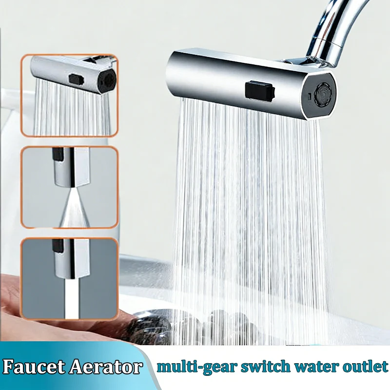 

Kitchen Sink Faucet Extension Adapter Rotating Water Bubbler Splash Proof Waterfall Outlet Water Saving Device