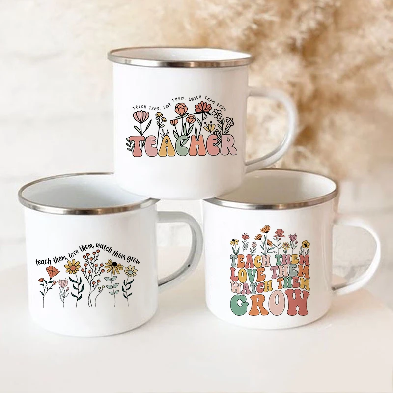 Teach Them Love Them Watch Them Grow Cute Teacher Floral Mug Back To School Teacher Appreciation Gift Teachers\'s Coffee Cup