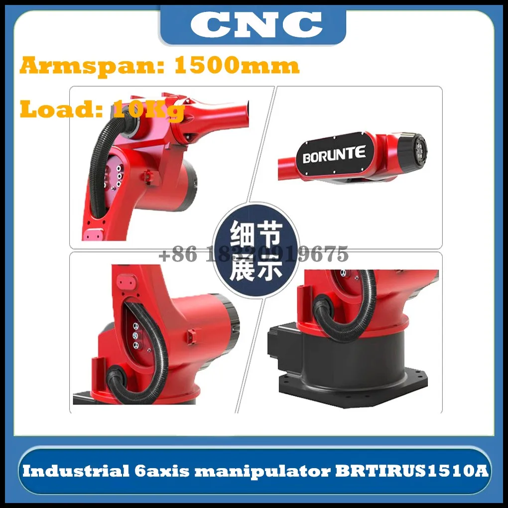 CNC 산업용 6 축 조작기 용접 자동 적재 하역 처리 팔렛타이징 암 확장, 1500mm, 10Kg