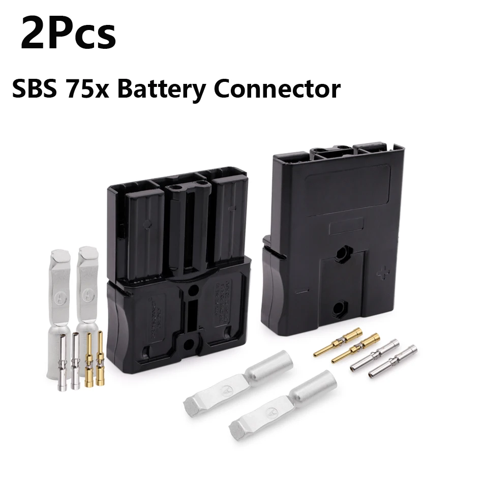 

2PCS(1pair) SBS 75X Series 75A 600V Battery Connector Plug With Auxiliary Terminals For Auto Forklift Electric Equipments