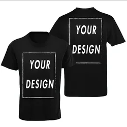 Camiseta personalizada con impresión frontal y trasera para hombre, camiseta profesional con tu propio logotipo, texto y foto, regalos Premium personalizados, talla europea, 100% algodón