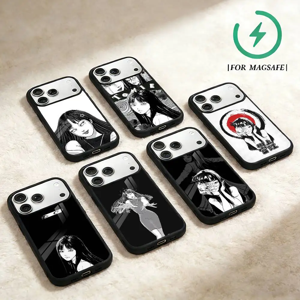 

Comics HOT Tomie S Phone Case For iPhone 17 16 15 14 13 12 Pro Max Plus for Magsafe Mirror Wireless Magnetic Cover