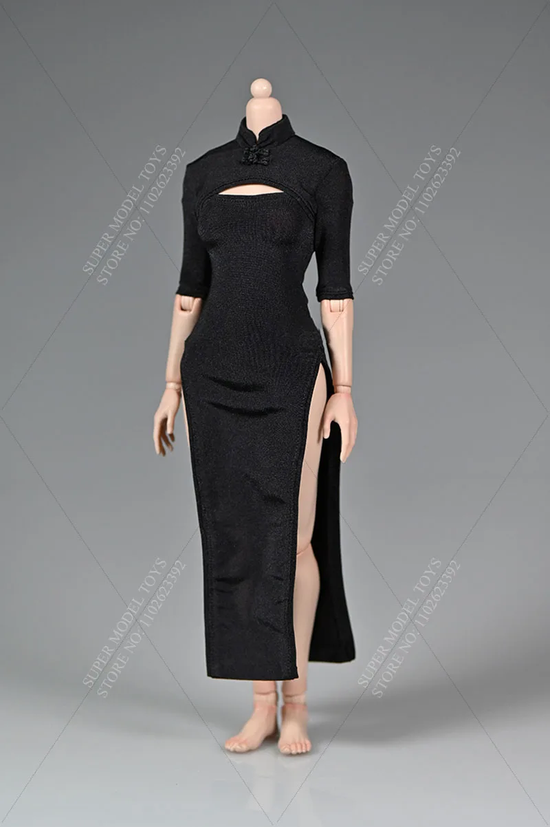 

SP103 1/6 Scale Female Soldier Printed Cheongsam Fashion New Chinese Style Slim Slit Dress Fit 12-inch Action Figure Doll