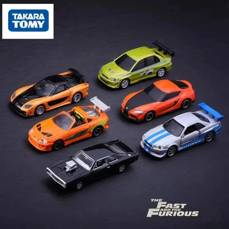 TOMY Fast & Furious Toyota Supra Nissan GTR coche de aleación fundido a presión y vehículos de juguete modelo de coches modelo de escala en miniatura coches para niños