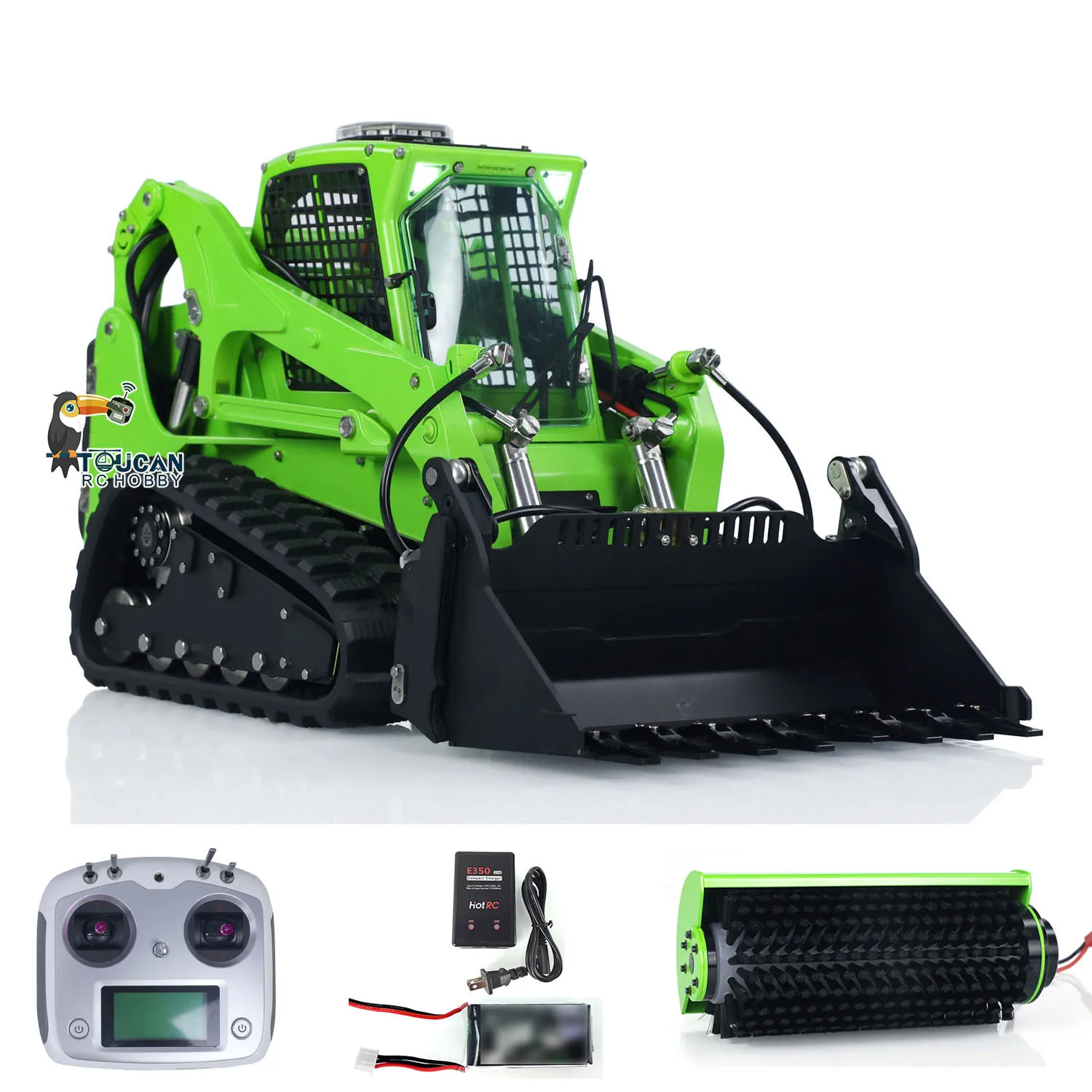 LESU 1/14 Aoue LT5 RC Hydraulic Loader RTR Skid-Steer Truck Electric Cleaner Lights Sounds Remote Control Construction Car Toys