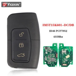 Remote Car Key For Ford Mondeo Focus Fusion Mk7 Galaxy C-Max 2005+ 3M5T-15K601-DC Escape Kuga Key No Logo 433MHz 4D63 Chip Blade