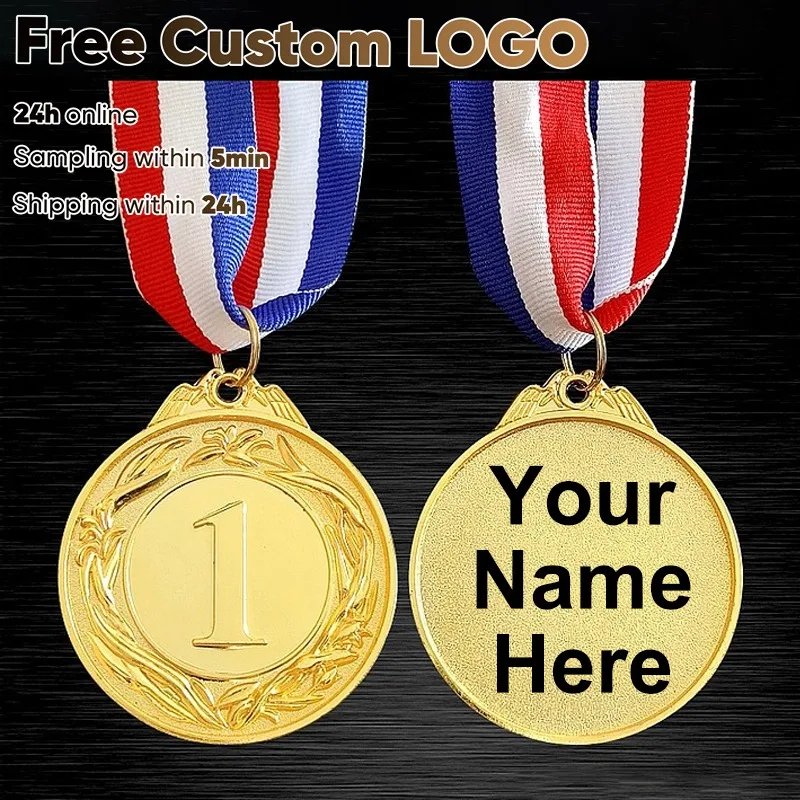 

Золотые/серебряные/бронзовые медали с персонализацией, спортивные награды с лентой на шею, металлические медали победителям для студентов, награды для конкурсов талантов и вечеринок