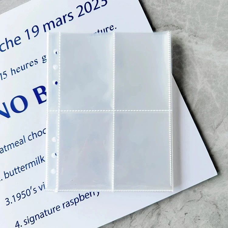 10 Sheets of A5 Loose-leaf PP Transparent Pull-in Inner Pages 6-hole File Bag Photos Material Card Data Storage Book Inner Pages