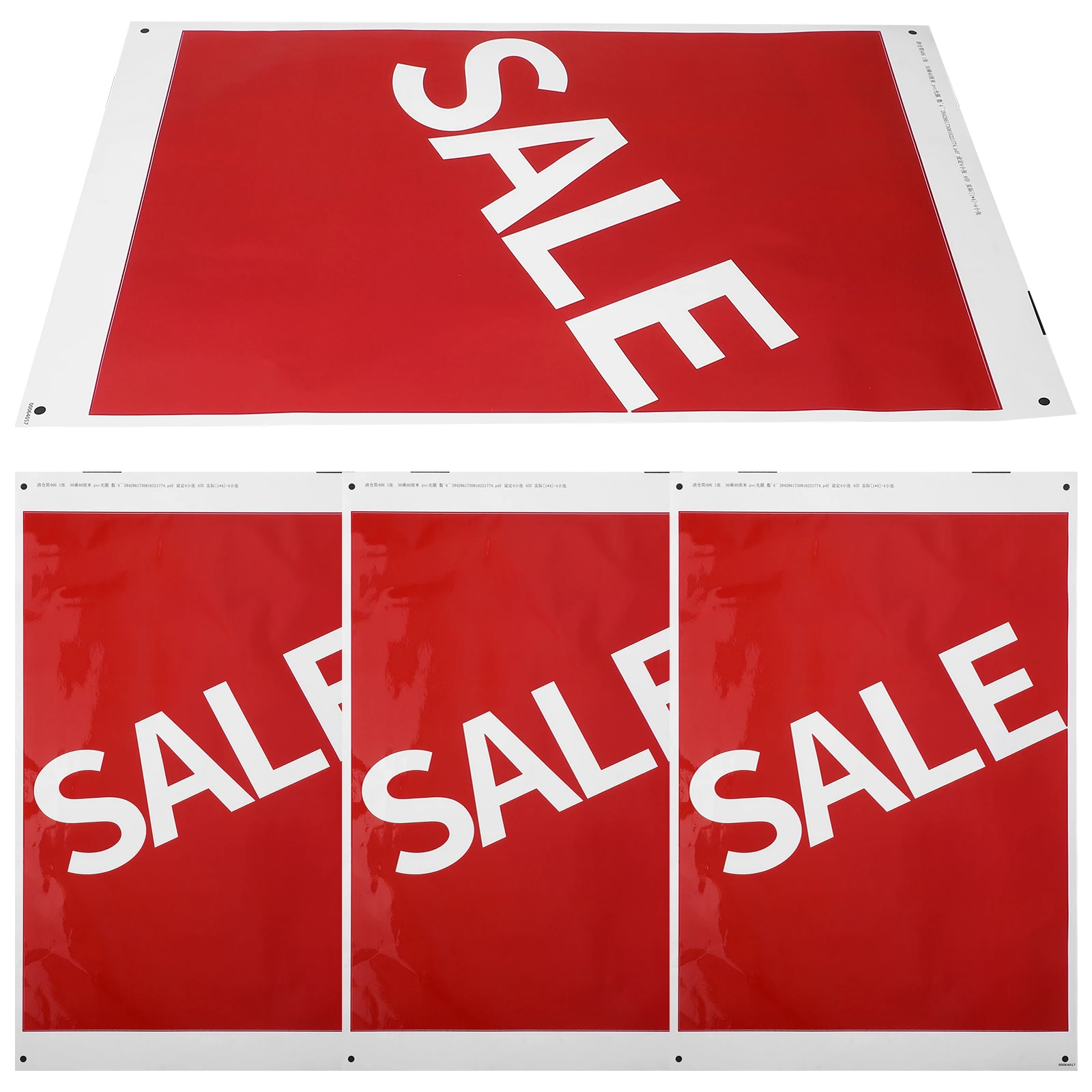 

4 Pcs Promotional Stickers Retail Store Advertising Sign Adhesive Sale Garage for Signage