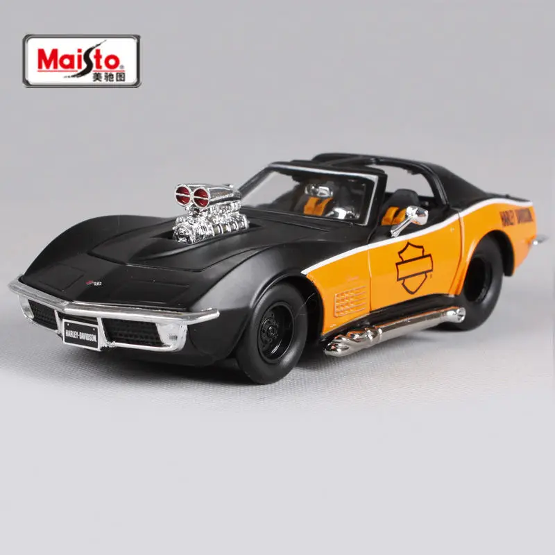 Maisto 1:24 Chevrolet 1970 Harley Corvette Version Alloy Sports Car Model Diecast Metal Toy Racing Car Model Simulation Kid Gift