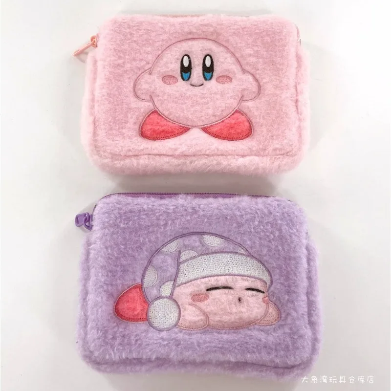 Kirbys Bag Cute Cartoon Kirbies Anime Figure Plush Wallet Girl Makeup Bag Portable Handbag Kawaii Stuffed Animal Children's Gift