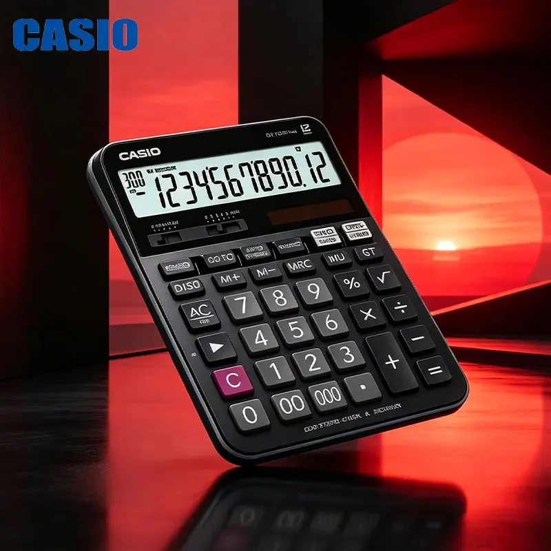 Casio DJ-120D Desktop Accounting Calculator Dual Power Clear Screen for Student Math and Office Cashier Jobs