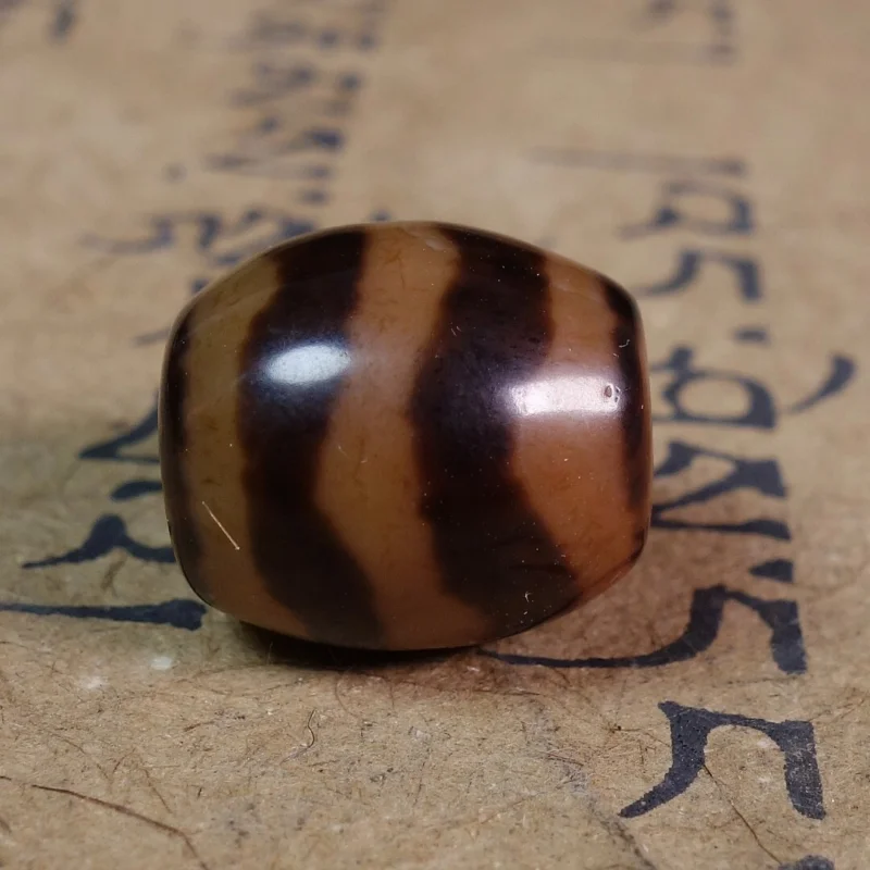 Ancient Tibetan DZI Beads Old Agate Water Stripe Totem Amulet Small Beads #3911