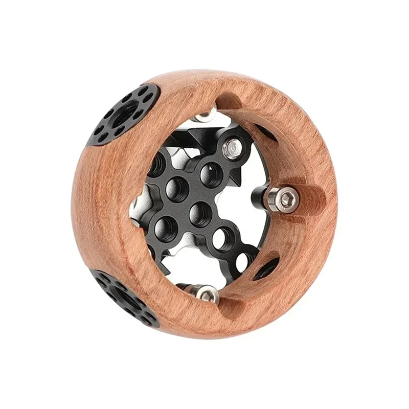 

【New User Coupon】Round Camera Wooden Handgrip Handgrip For ARRI Rosette M6 Thread Mount Handgrip For DSLR Shoulder Rig Photograp