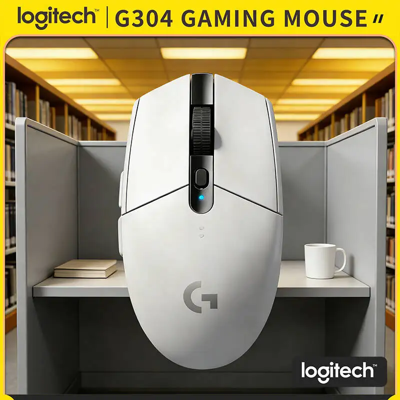 Logitech G304 Wireless Gaming Mouse 12000 DPI HERO Sensor LIGHTSPEED 1ms 9-Month Battery Precise Aim Laptop Gamers