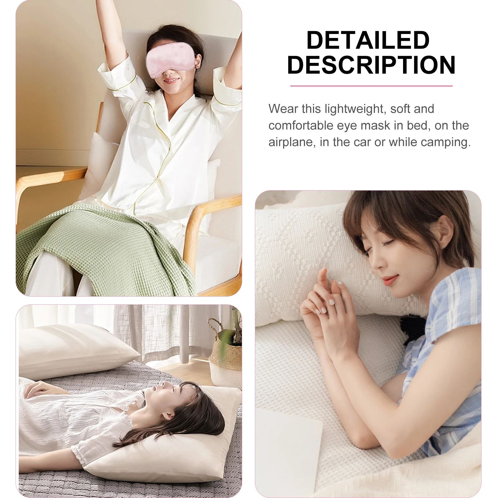 

2Pcs Night Mask for Sleeping Women Soft Adjustable Sleep Eye Masks for Home Vacation Flight Nap Time Cool Eye Masks