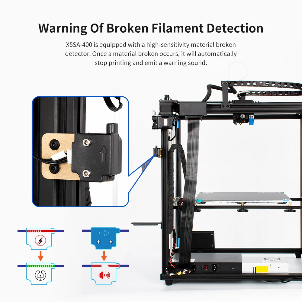 Imagem -05 - Tronxy-alta Precisão 3d X5sa Impressora com Aceleração Rápida Estrutura Corexy Extrusora Direta