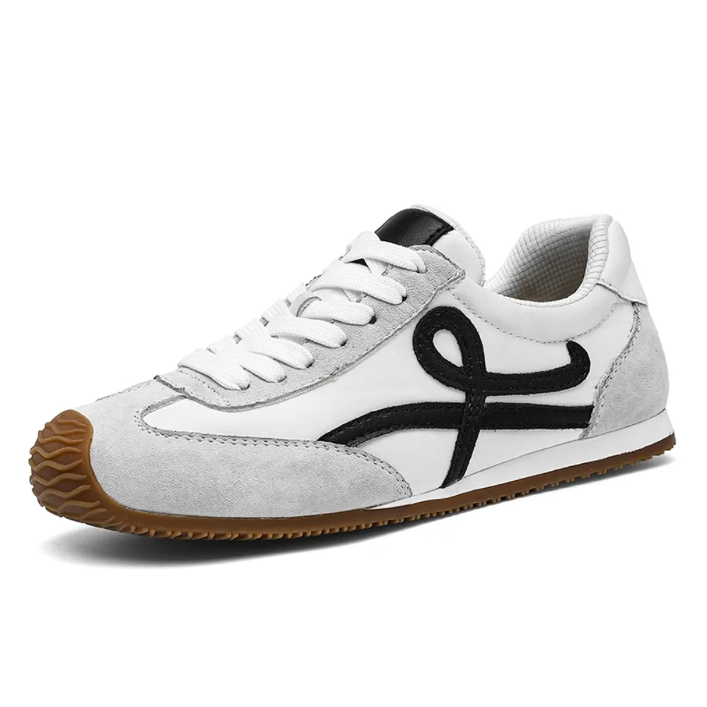 

Genuine Leather Forrest Gump Shoes Women's New Flat-bottomed Sports Little White Retro Waffle Versatile German Training Sneakers