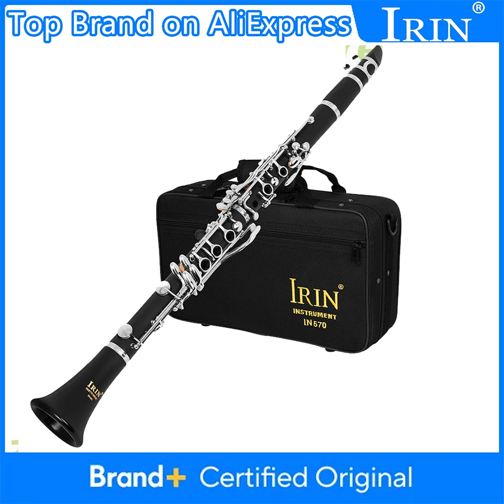 

IRIN 17 Keys Clarinet Bb Clarinet 6 Rings Black Blackwinds Tube Clarinet Professional Woodwind Instruments With Parts