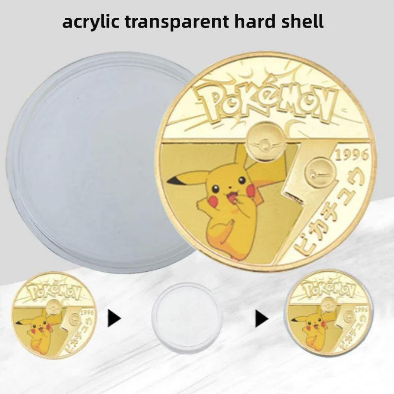 Pokemon pamiątkowa moneta Pikachu złota moneta Charizard Mewtwo kolekcja metalowa złota moneta zabawka dla dzieci prezent urodzinowy na Boże