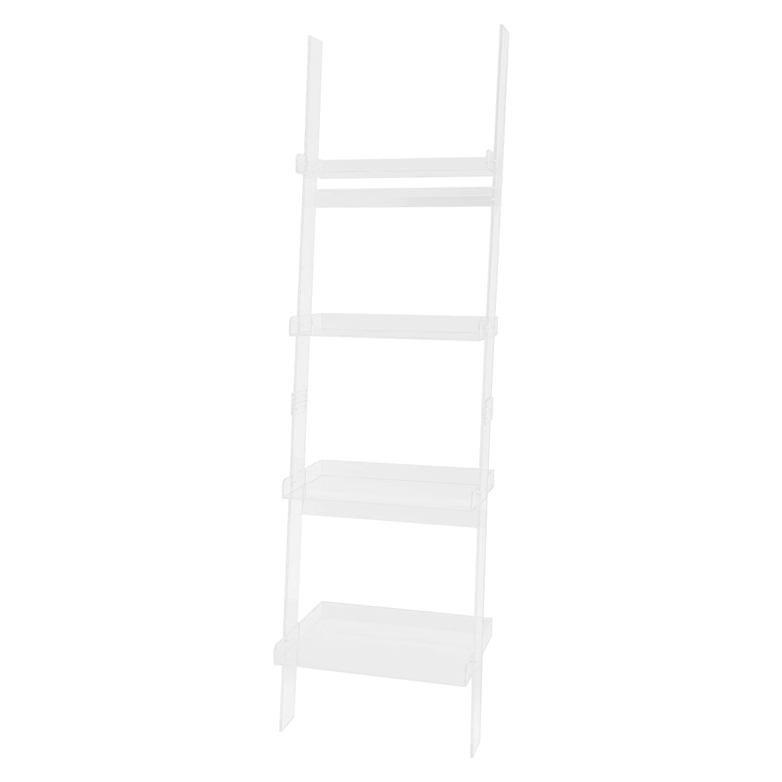 4-Tier Acrylic Ladder Leaning Book Shelf High Stability and Convenient to Install