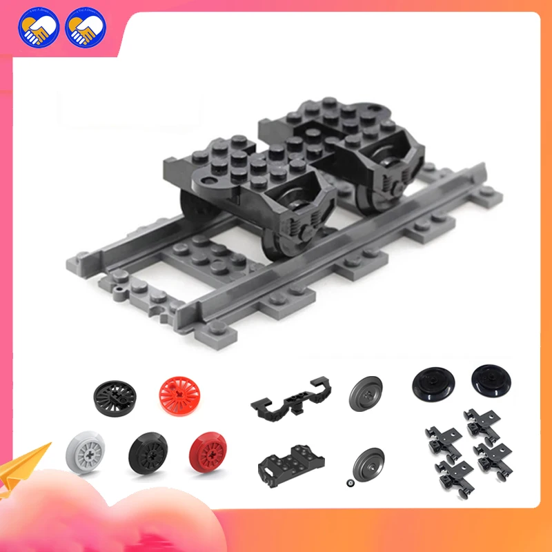 MOC Parts Wheel RC Train, Holder (9V) RC Train, Metal Axle 5x100 LDU Bricks Blocks for High-Tech Train Parts Toys Best DIY Gifts