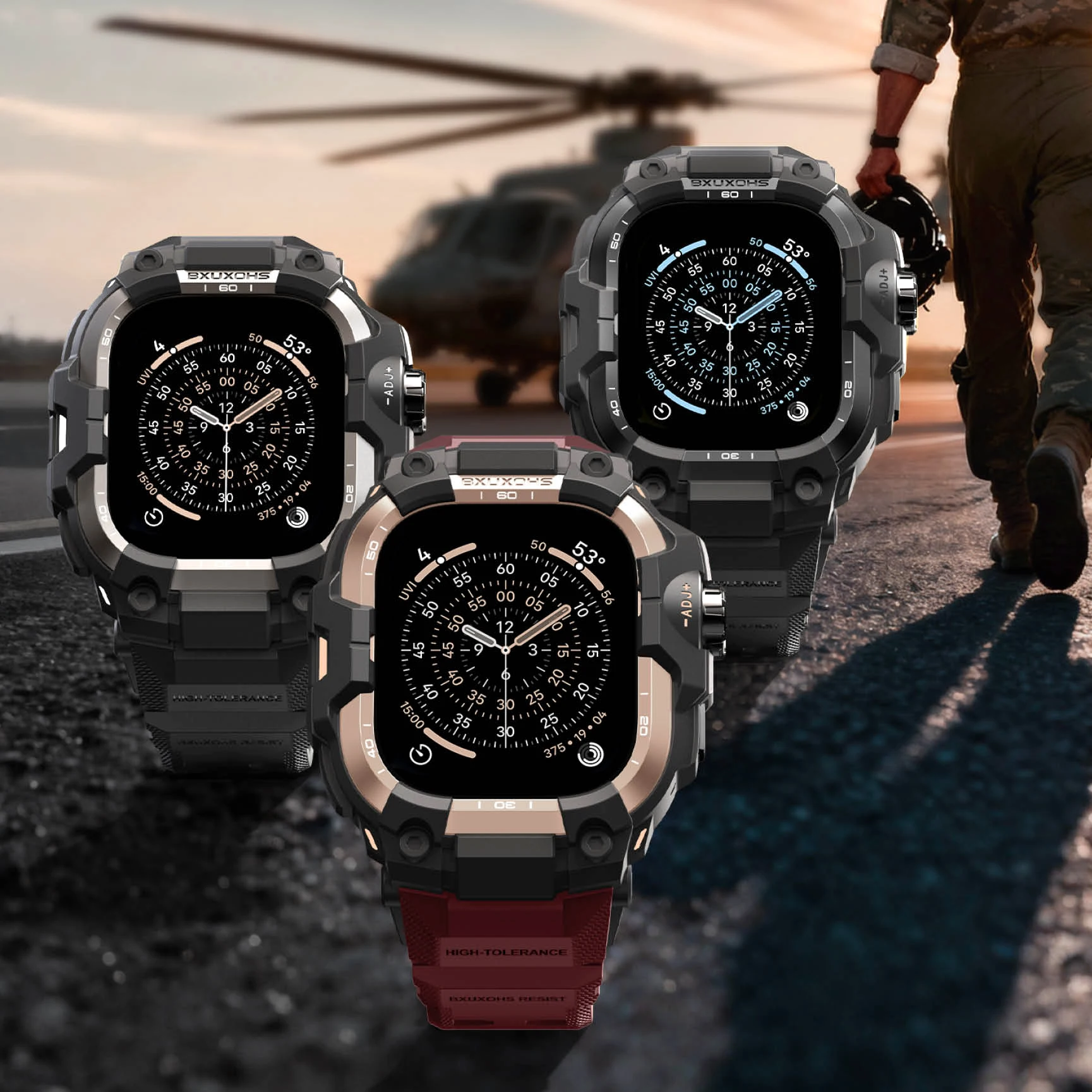 

Чехол-ремешок для Apple Watch Ultra 3/2 49 мм 46 мм 45 мм 44 мм Браслет из ТПУ Металлический чехол для Iwatch 11 10 9 8 7 6 5 4 SE Тактический ремешок