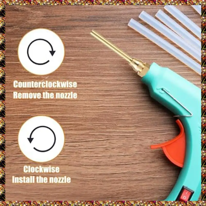 BTCL Copper Nozzles For Hot Glue Tools Sturdy Nozzle Tips Kit For Craft School Fine Tip Nozzle, DIY Art Home Repair As Shown