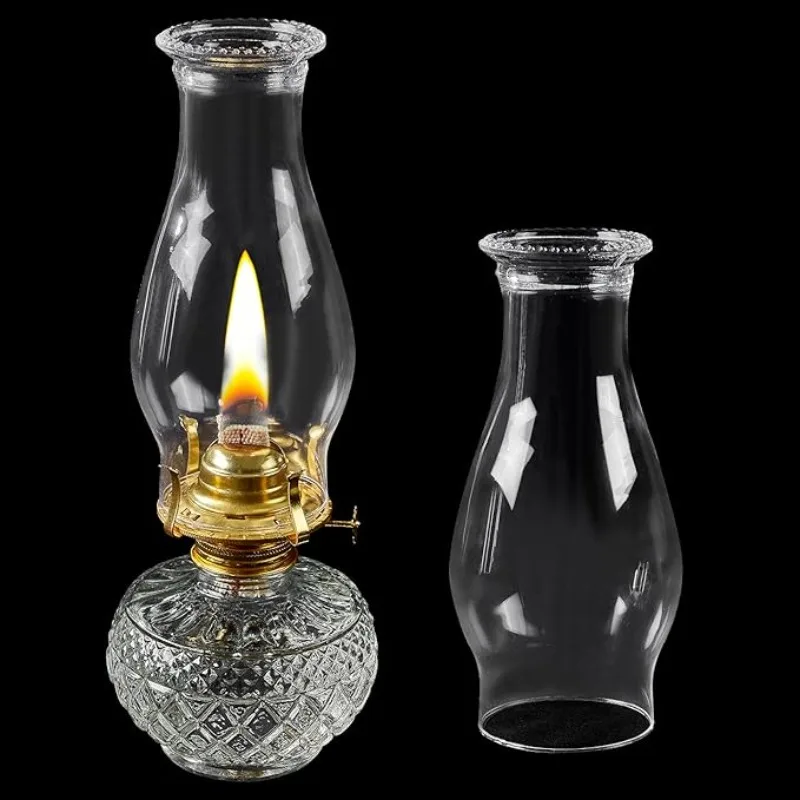 

1 шт./2 шт. Сменный колпак для масляной лампы, 3x8 дюймов, прозрачное стекло, с гофрированным верхом, для газовых ламп