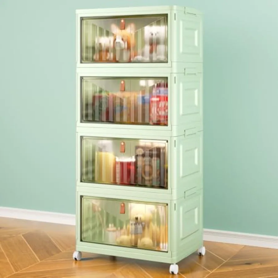 

4-уровневые штабелируемые пластиковые контейнеры для хранения с крышкой и колесами - 23 кварты, складные контейнеры для организации и хранения, коробки для рукоделия