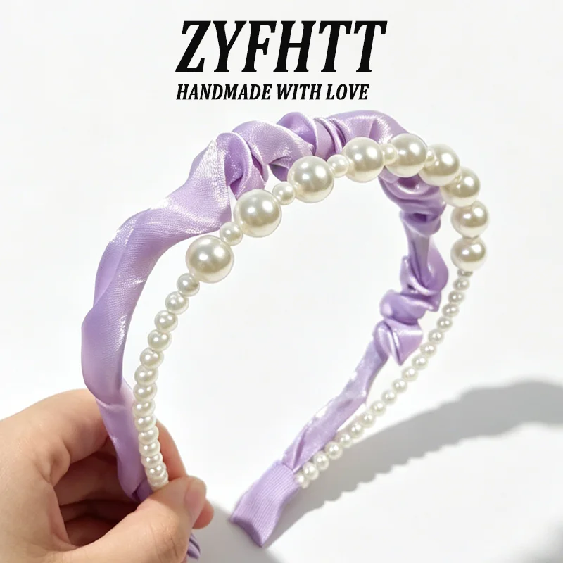 1/6 Stück ZYFHTT Lila Serie Schwamm-Stirnband für Damen, elegantes, vielseitiges breites Haarband, modischer Haarreif für Mädchen – Detail 11