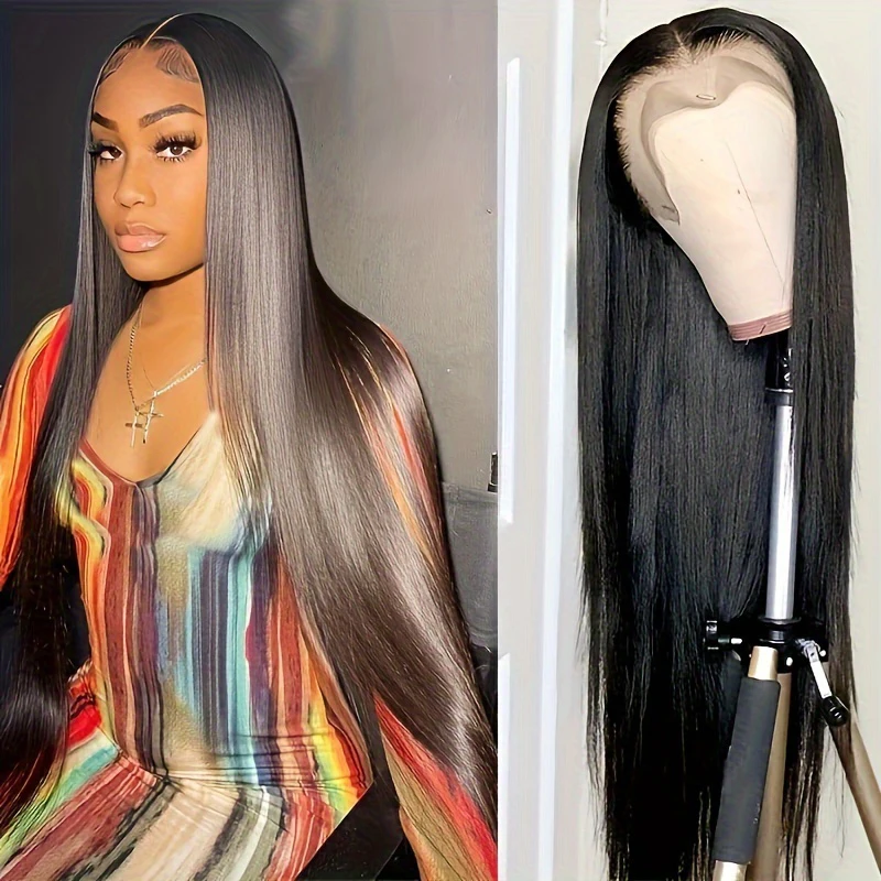 

200% Density Straight 5x5 Closure Lace Front Wig Human Hair For Women Brazilion 4x4 Closure Pre Plucked Wigs Cheap on Sale