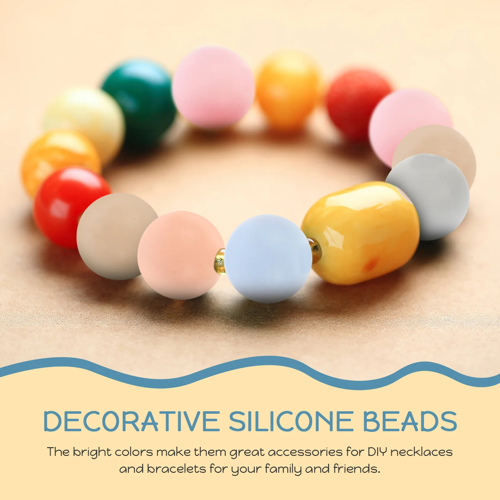 100Pcs Silicone Beads DIY Necklace Bracelet Jewelry Making No Burrs Safe for Baby Teething Beads Bulk Bracelet DIY Bead