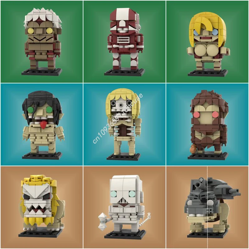 

1926 шт. MOC Attacks on Titans, комплект Brickheadz, интерактивные строительные блоки, разработанные образовательные, рождественский подарок