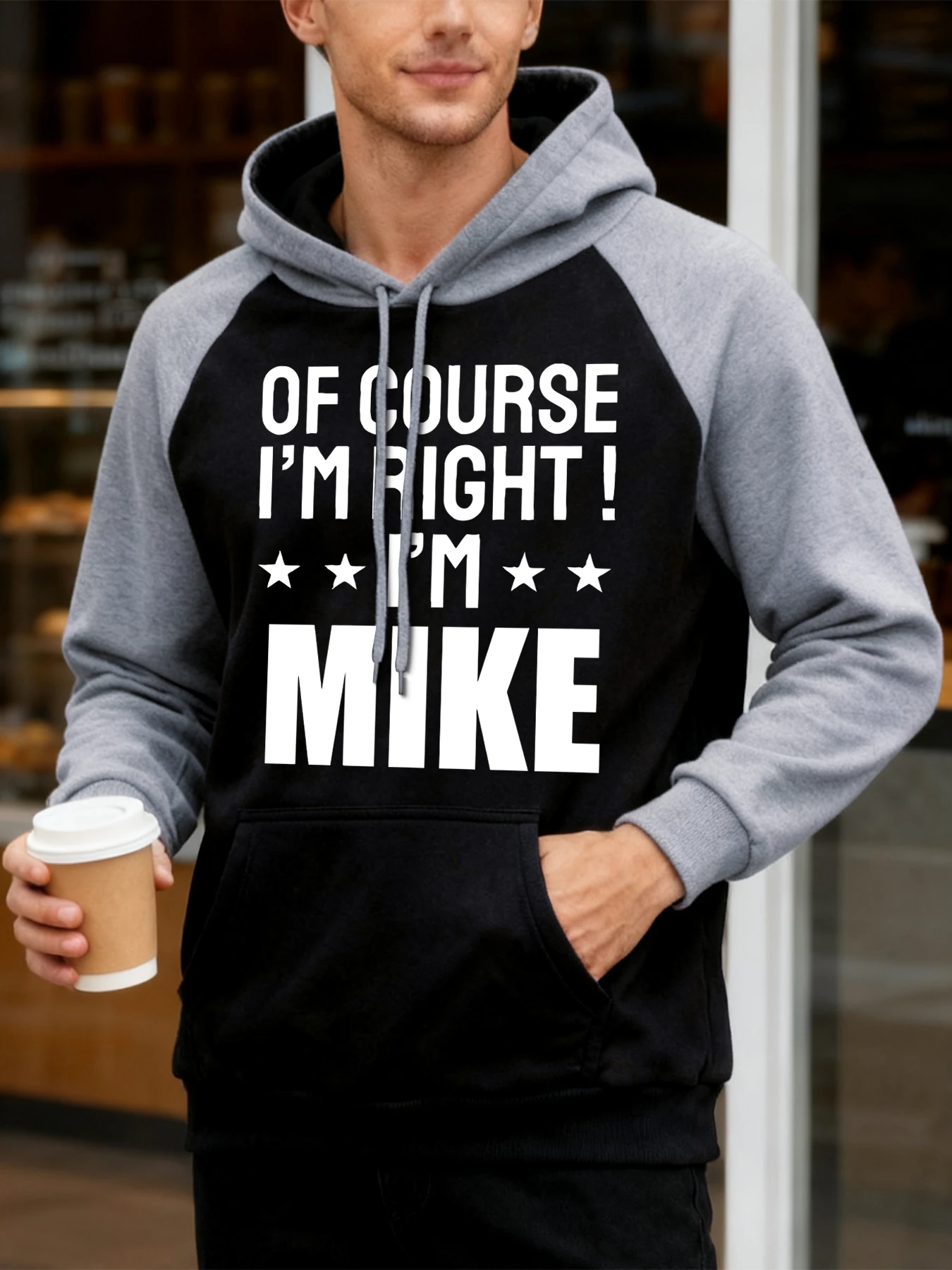 بالطبع أنا على حق أنا مايك نمط الرجال راجلان هودي جيب هوديس عادية كبيرة الحجم للجنسين البلوز موضة الصوف الشارع الشهير