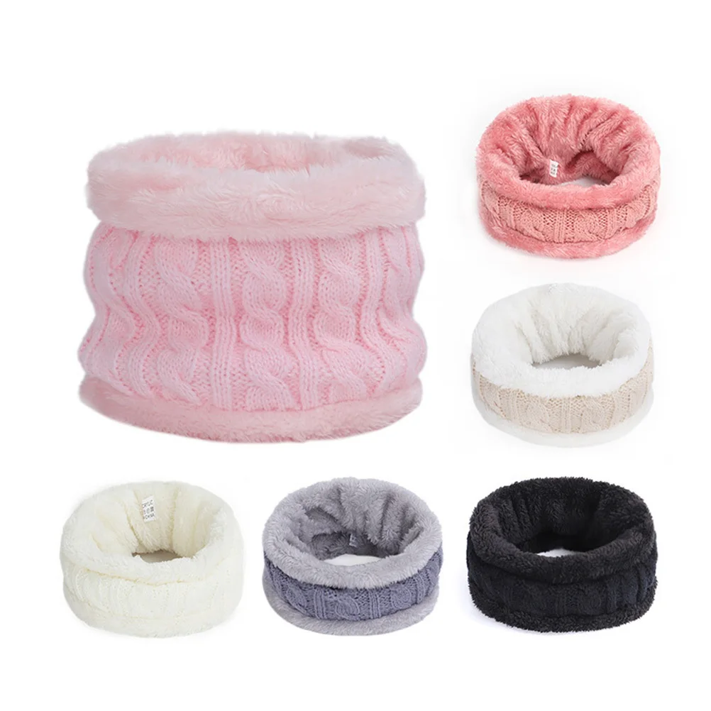 

Cotton Scarf Kids Thick Knitted Neck Warmer Soft Warm Autumn Cold Protection Cartoon Scarf for Child