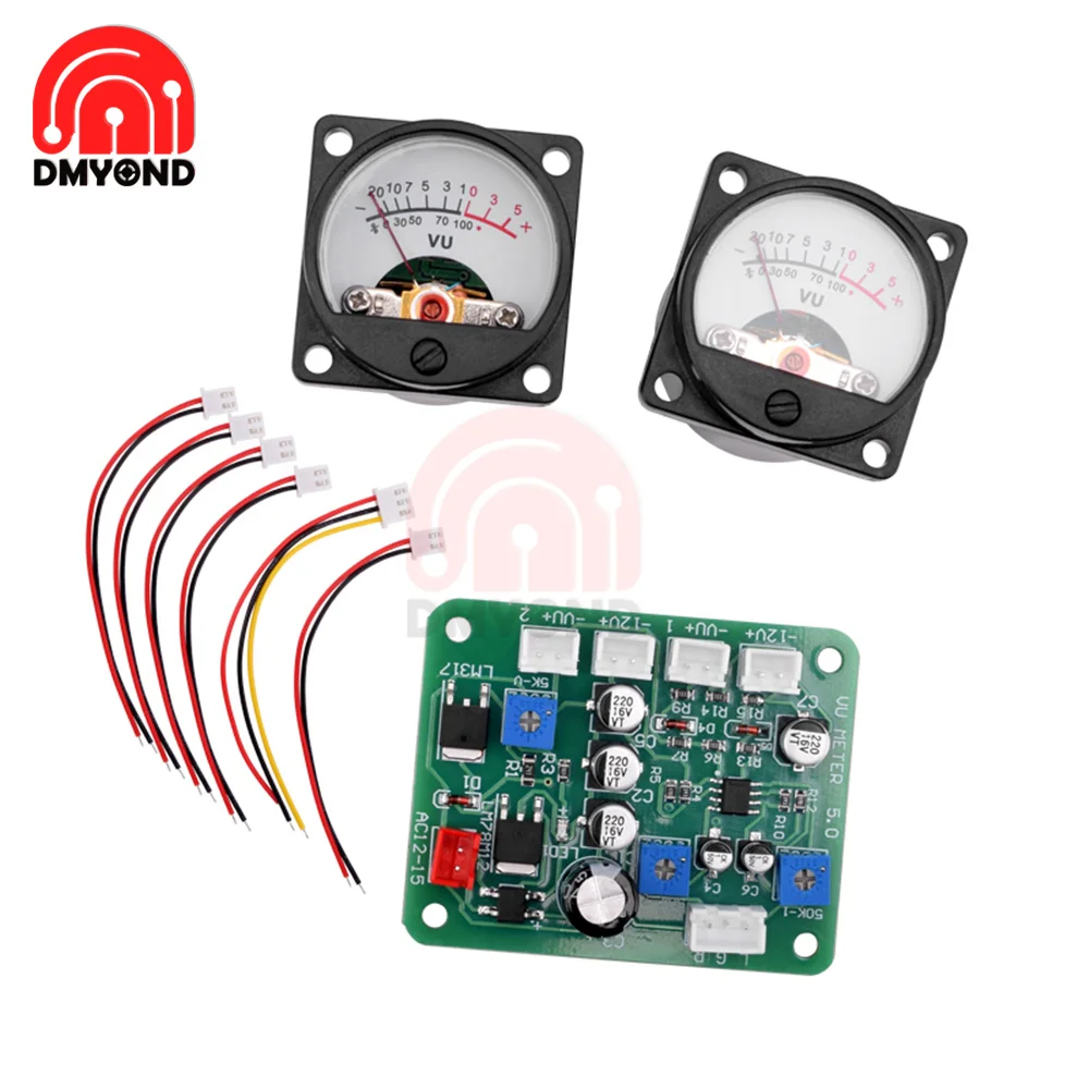 

VU Panel Meter Warm Back Light Recording Durable Driver Board Module+Cables